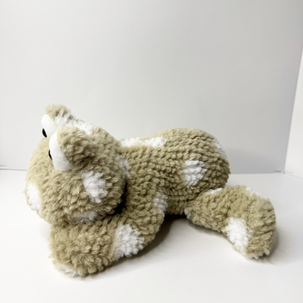 Hobby Lobby Shaggy Frog Plush Light Tan/Beige White Spotted Stuffed Animal 9" - Picture 6 of 11